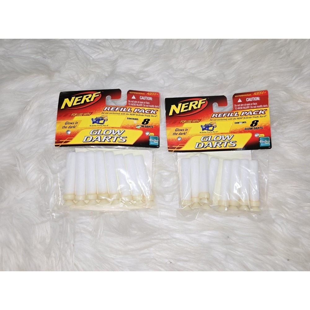 2 Sets New NERF N-Strike Glow Darts Refill Pack 8 Darts 2009 for Ages 8-11 Years